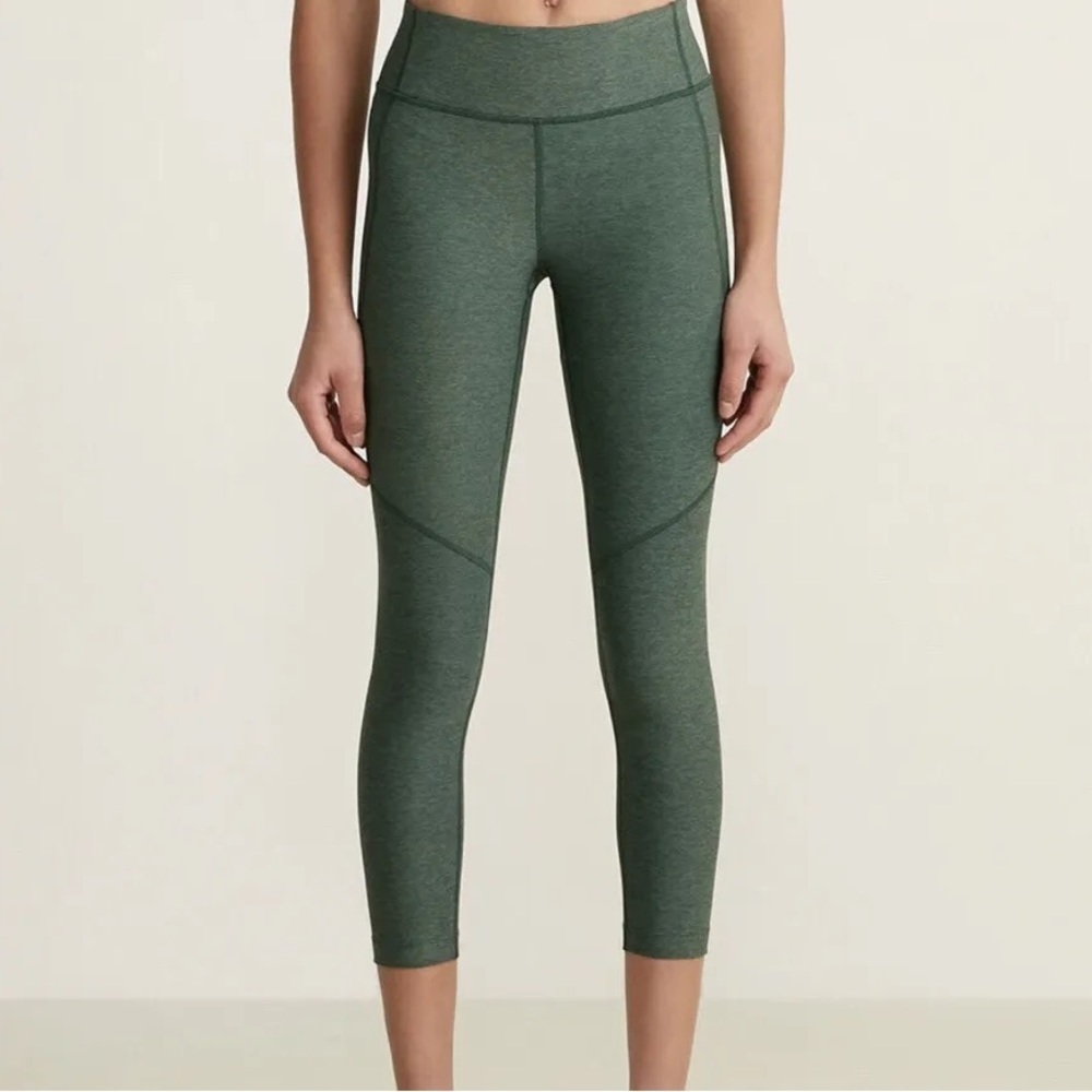 Outdoor Voices Green Warm Up High Waisted Green Leggings Small 3/4